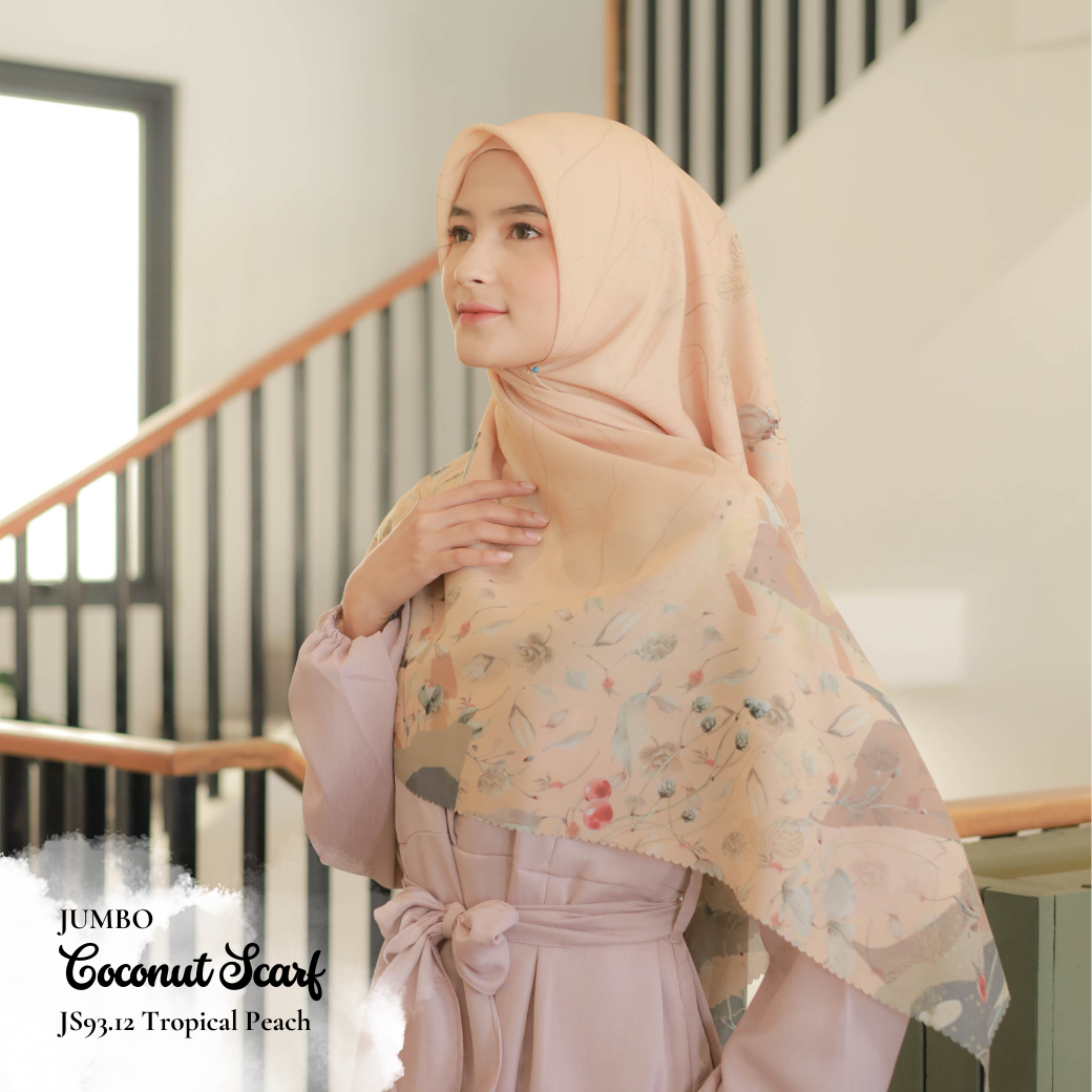 [ BUY 3 GET 1 FREE HIJAB ] Coconut Scarf Jumbo - JS93.12 Tropical Peach