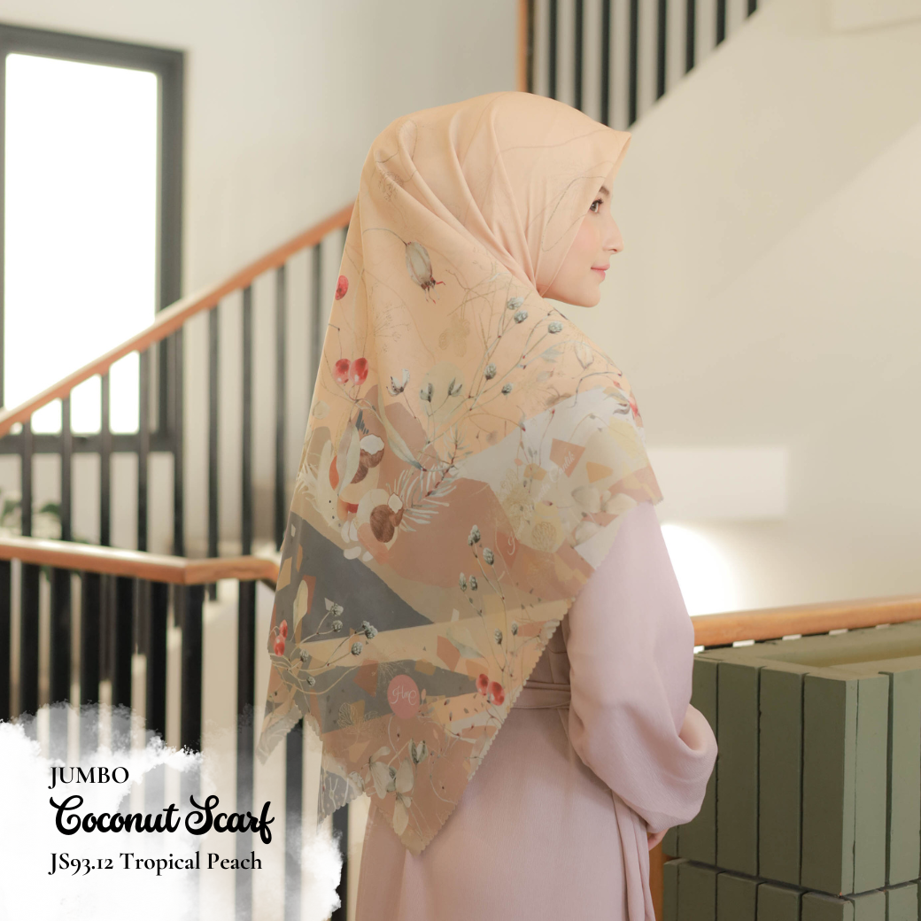[ BUY 3 GET 1 FREE HIJAB ] Coconut Scarf Jumbo - JS93.12 Tropical Peach