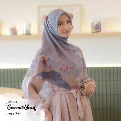 [ BUY 3 GET 1 FREE HIJAB ] Coconut Scarf Jumbo - JS93.3 Grey