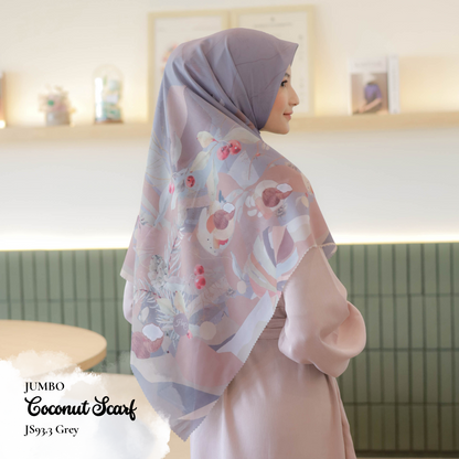 [ BUY 3 GET 1 FREE HIJAB ] Coconut Scarf Jumbo - JS93.3 Grey