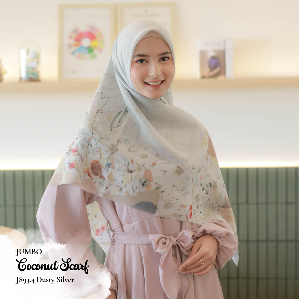 [ BUY 3 GET 1 FREE HIJAB ] Coconut Scarf Jumbo - JS93.4 Dusty Silver