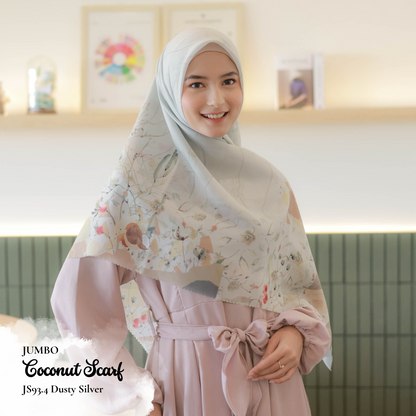 [ BUY 3 GET 1 FREE HIJAB ] Coconut Scarf Jumbo - JS93.4 Dusty Silver