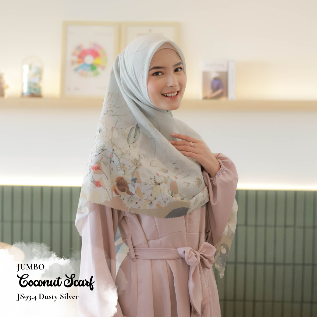 [ BUY 3 GET 1 FREE HIJAB ] Coconut Scarf Jumbo - JS93.4 Dusty Silver