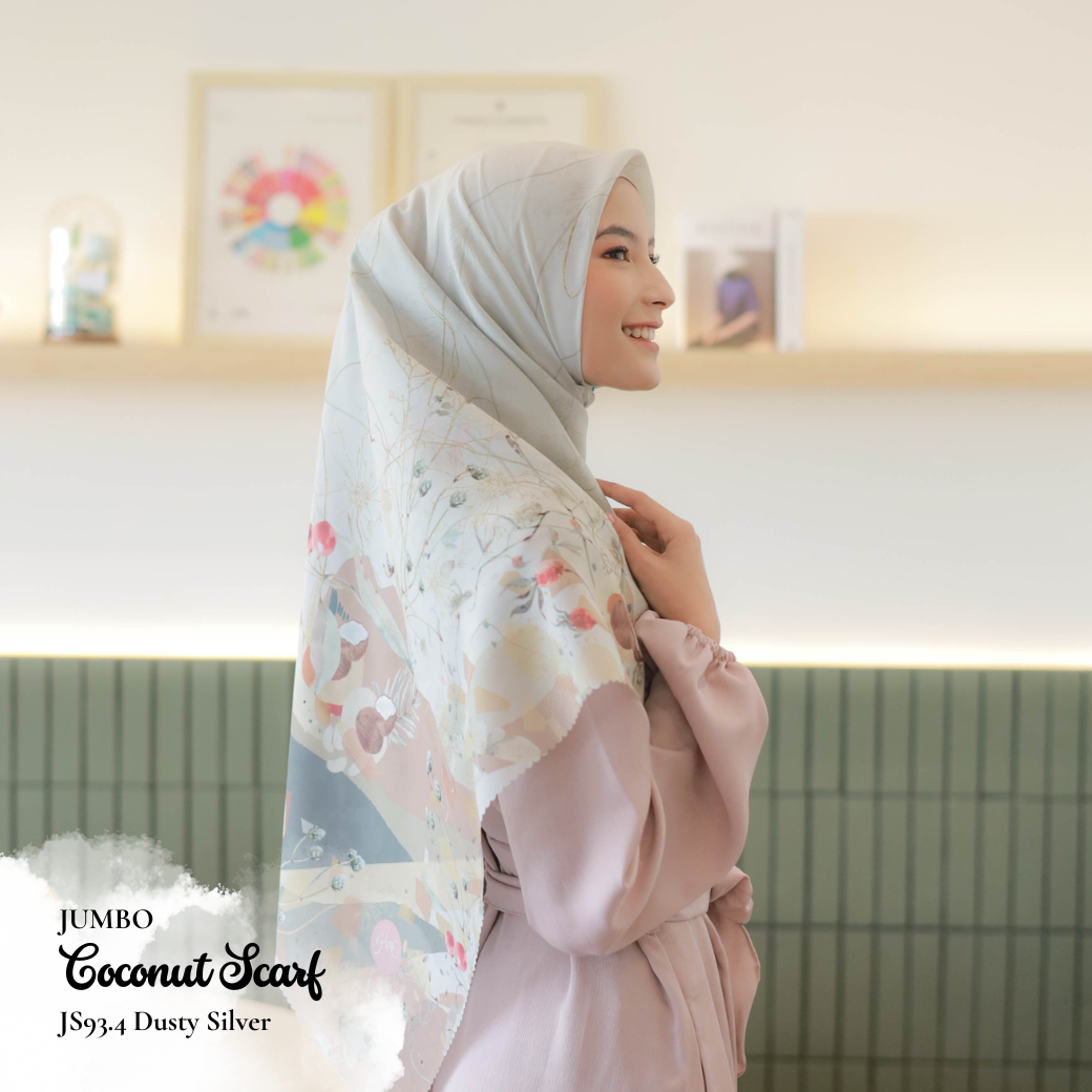 [ BUY 3 GET 1 FREE HIJAB ] Coconut Scarf Jumbo - JS93.4 Dusty Silver