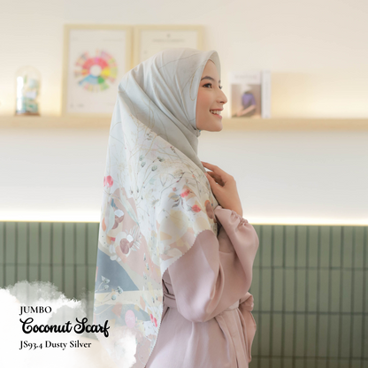 [ BUY 3 GET 1 FREE HIJAB ] Coconut Scarf Jumbo - JS93.4 Dusty Silver