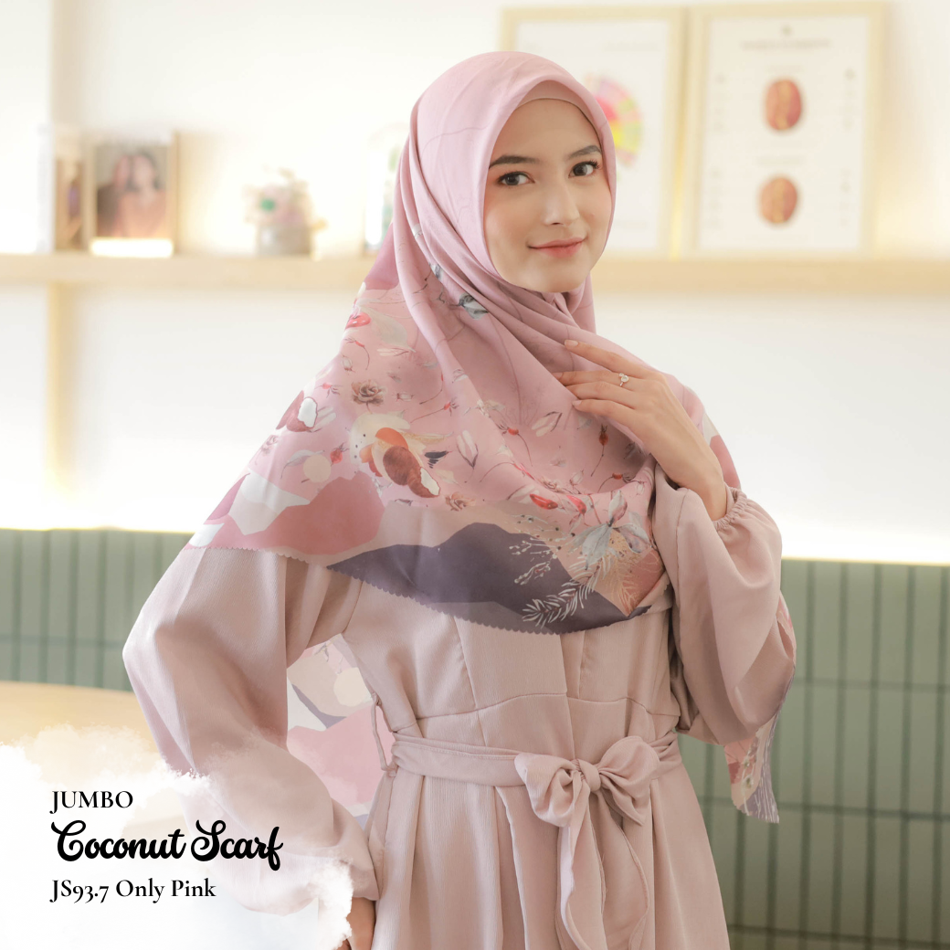 [ BUY 3 GET 1 FREE HIJAB ] Coconut Scarf Jumbo - JS93.7 Only Pink