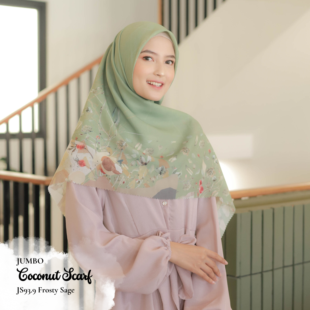 [ BUY 3 GET 1 FREE HIJAB ] Coconut Scarf Jumbo - JS93.9 Frosty Sage