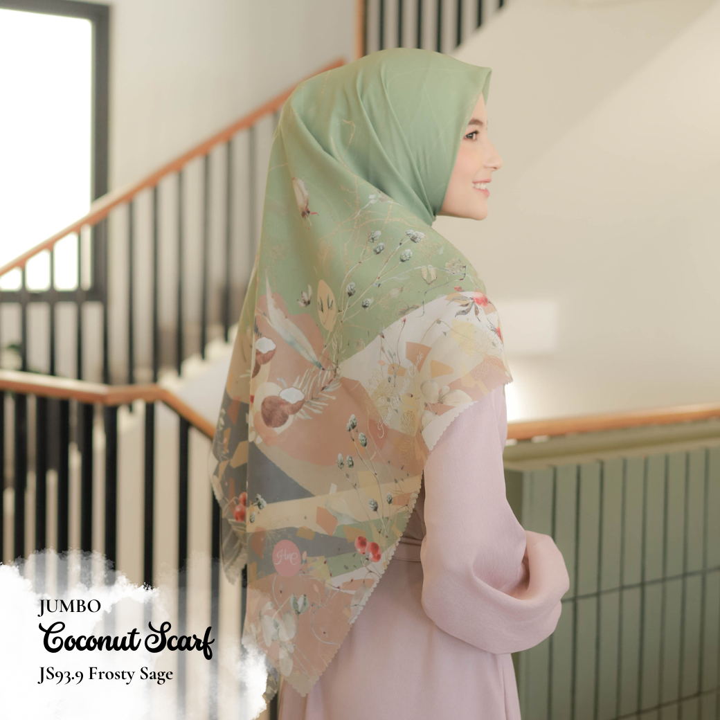 [ BUY 3 GET 1 FREE HIJAB ] Coconut Scarf Jumbo - JS93.9 Frosty Sage