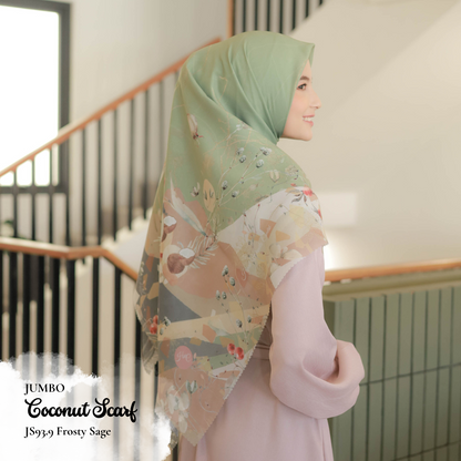 [ BUY 3 GET 1 FREE HIJAB ] Coconut Scarf Jumbo - JS93.9 Frosty Sage