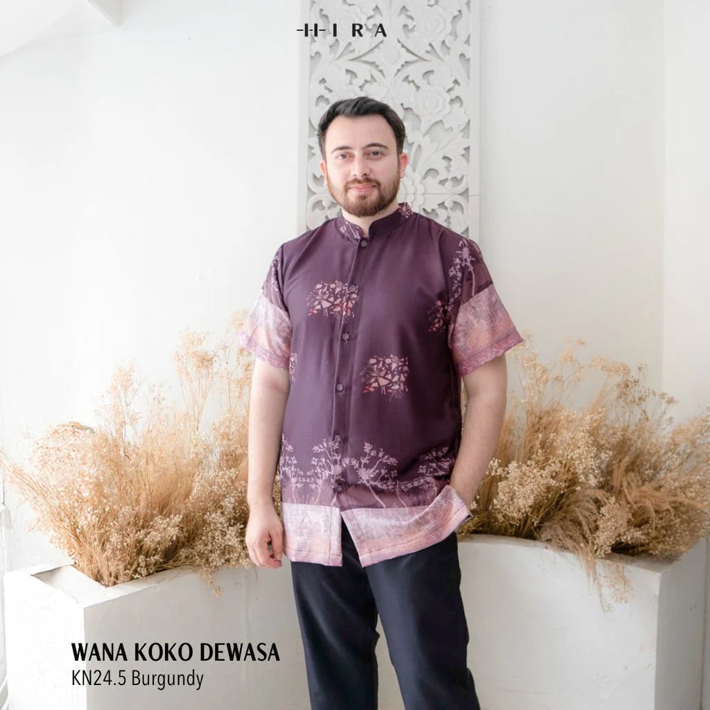 Wana Koko Dewasa Family Set | Sarimbit Lebaran - KN24.5 - Burgundy
