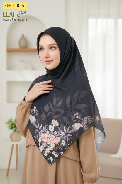 Leaf Mirea Scarf Polycotton - Black