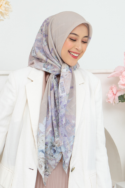 Lavender - Scarf Square British Voal | Almond - LV57.1