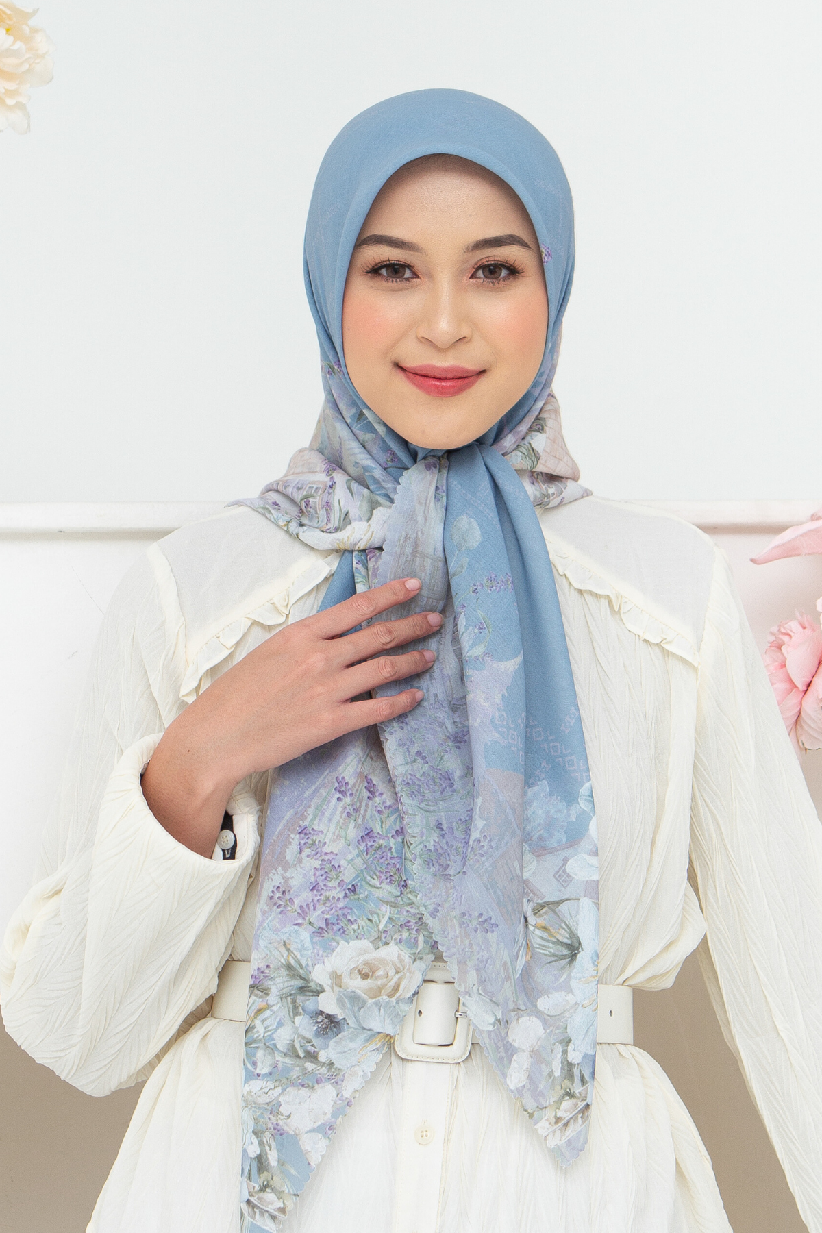 Lavender - Scarf Square British Voal | Blue - LV57.2