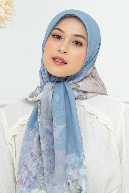 Lavender - Scarf Square British Voal | Blue - LV57.2
