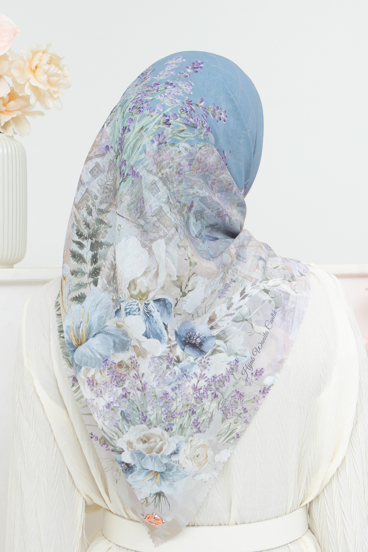 Lavender - Scarf Square British Voal | Blue - LV57.2