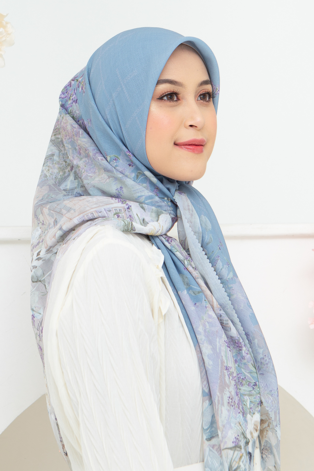 Lavender - Scarf Square British Voal | Blue - LV57.2