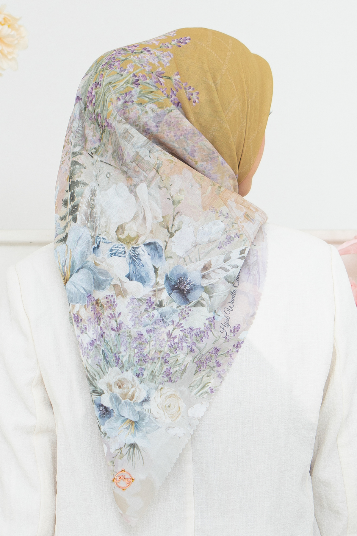 Lavender - Scarf Square British Voal | Gold - LV57.4