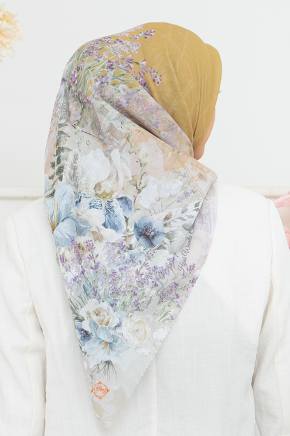 Lavender - Scarf Square British Voal | Gold - LV57.4