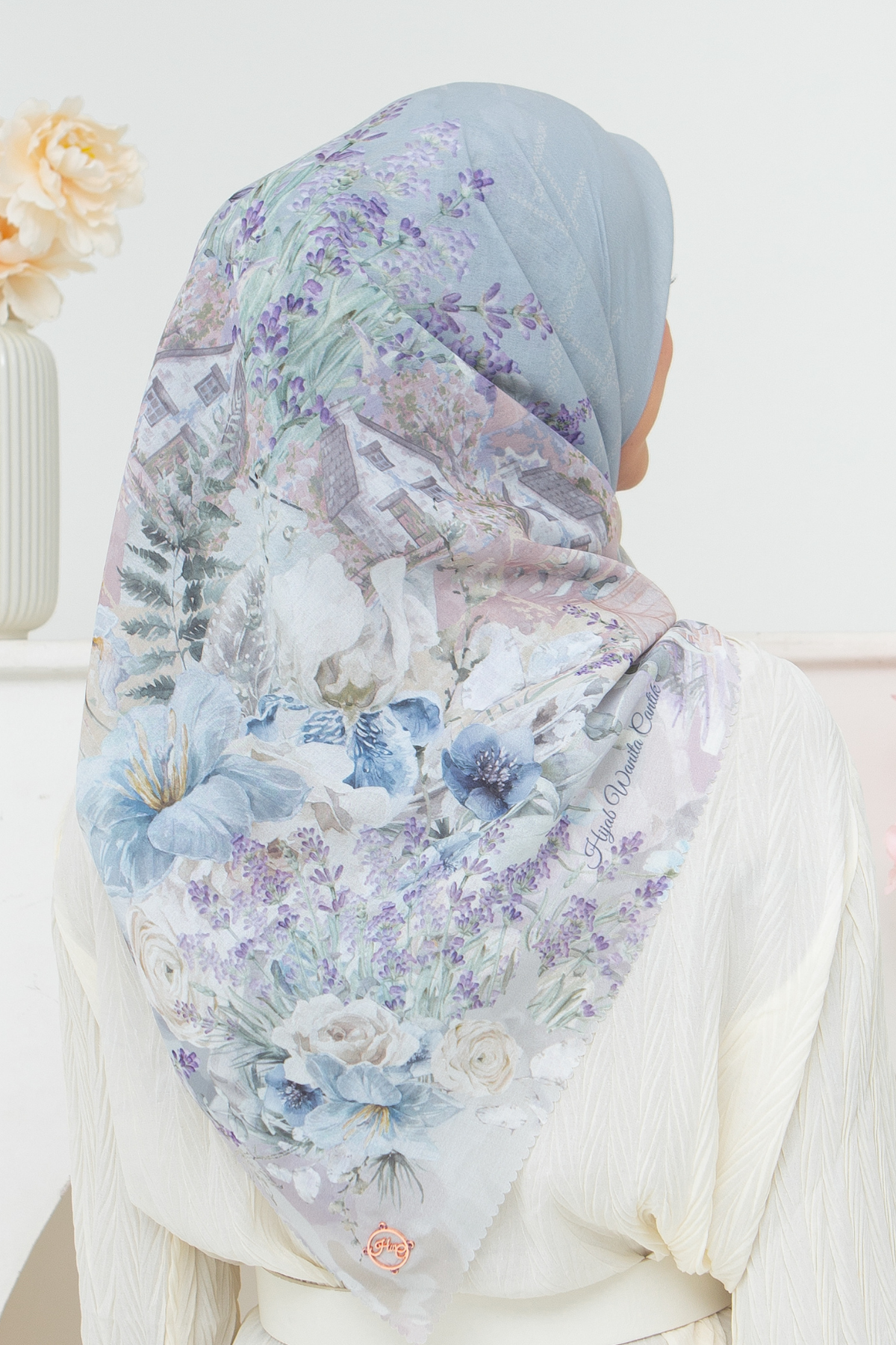 Lavender - Scarf Square British Voal | Grey - LV57.5