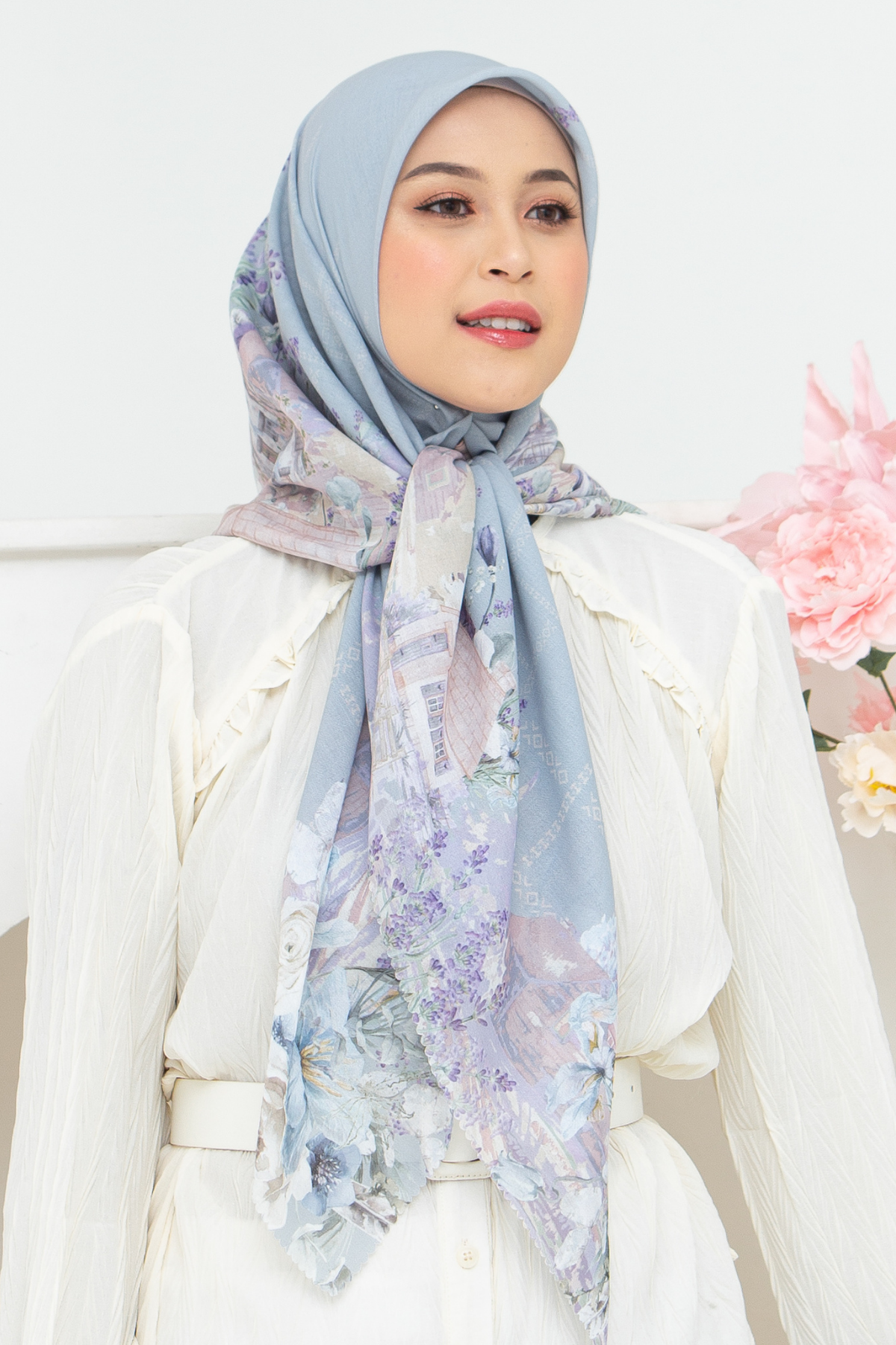 Lavender - Scarf Square British Voal | Grey - LV57.5