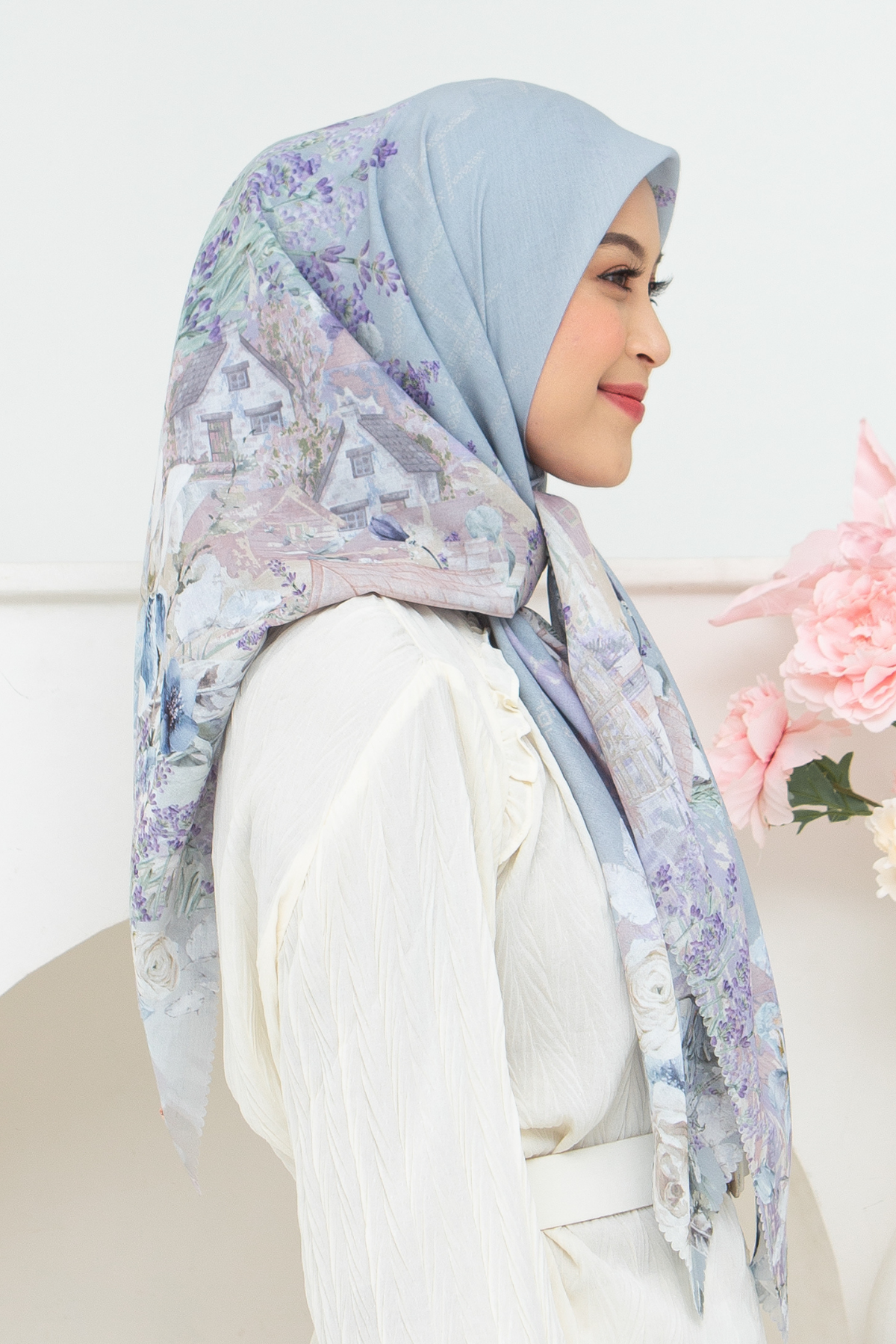 Lavender - Scarf Square British Voal | Grey - LV57.5