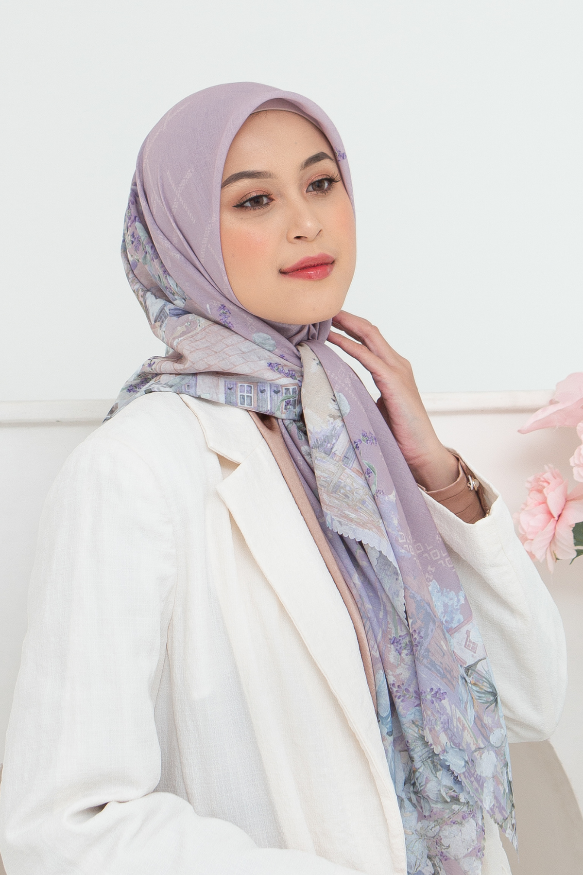 Lavender - Scarf Square British Voal | Lovely Pink - LV57.6
