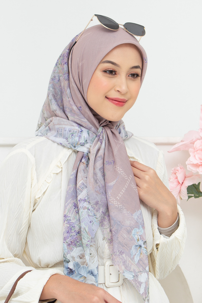 Lavender - Scarf Square British Voal | Mocca - LV57.7