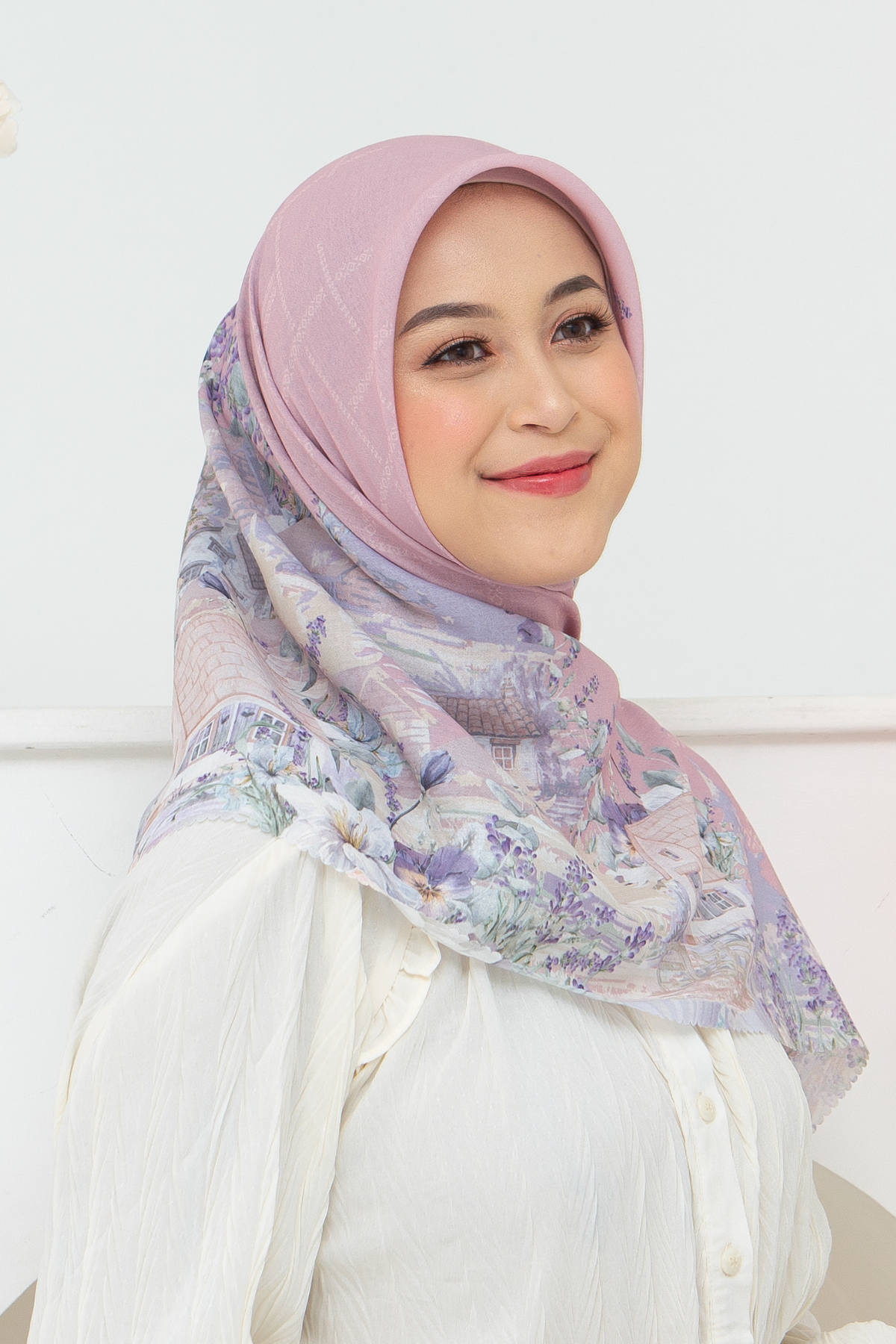 Lavender - Scarf Square British Voal | Pastel Pink - LV57.8