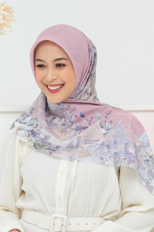 Lavender - Scarf Square British Voal | Pastel Pink - LV57.8