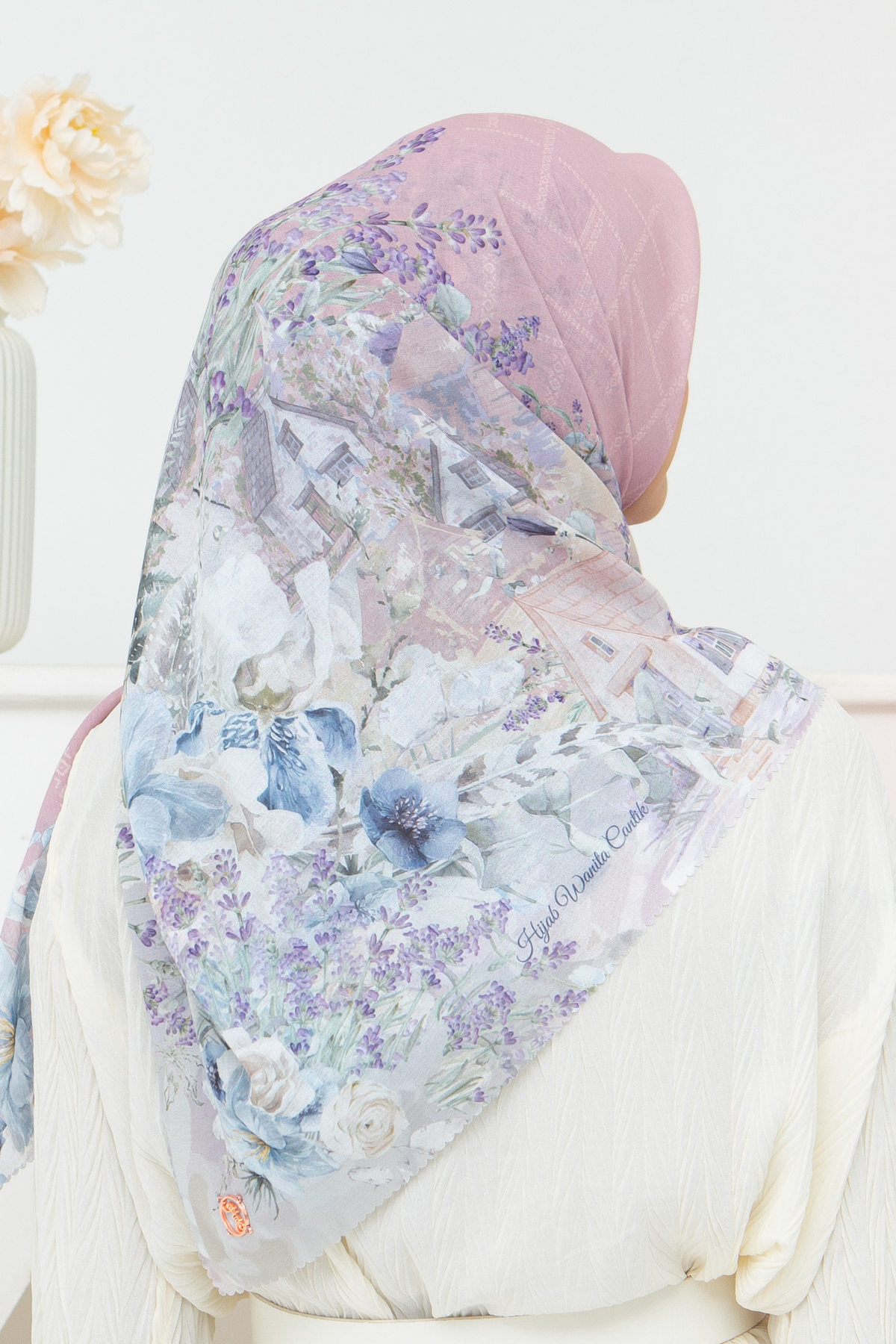 Lavender - Scarf Square British Voal | Pastel Pink - LV57.8