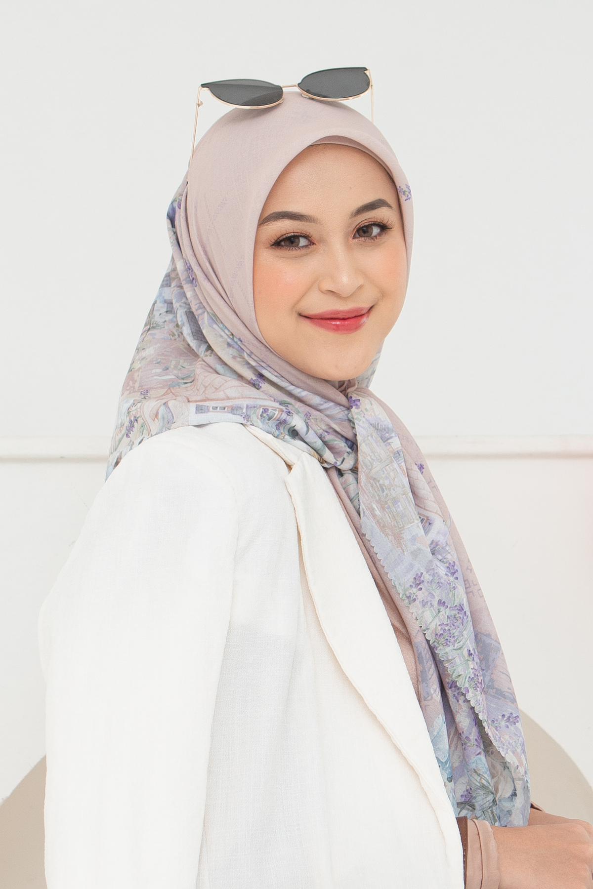 Lavender - Scarf Square British Voal | Peach - LV57.9