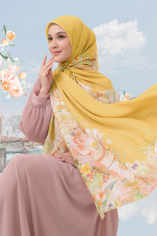 [ BUY 3 GET 1 FREE HIJAB ] Tangerine Scarf - ST16.6 TV16.6 TJ16.6 Lemon