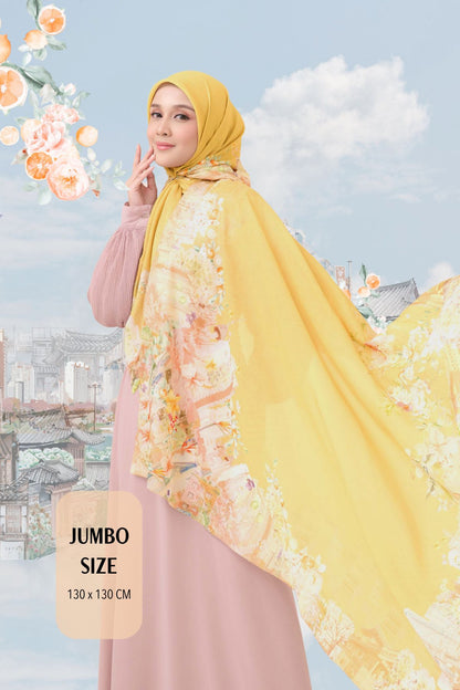 [ BUY 3 GET 1 FREE HIJAB ] Tangerine Scarf Jumbo - TJ16.6 Lemon