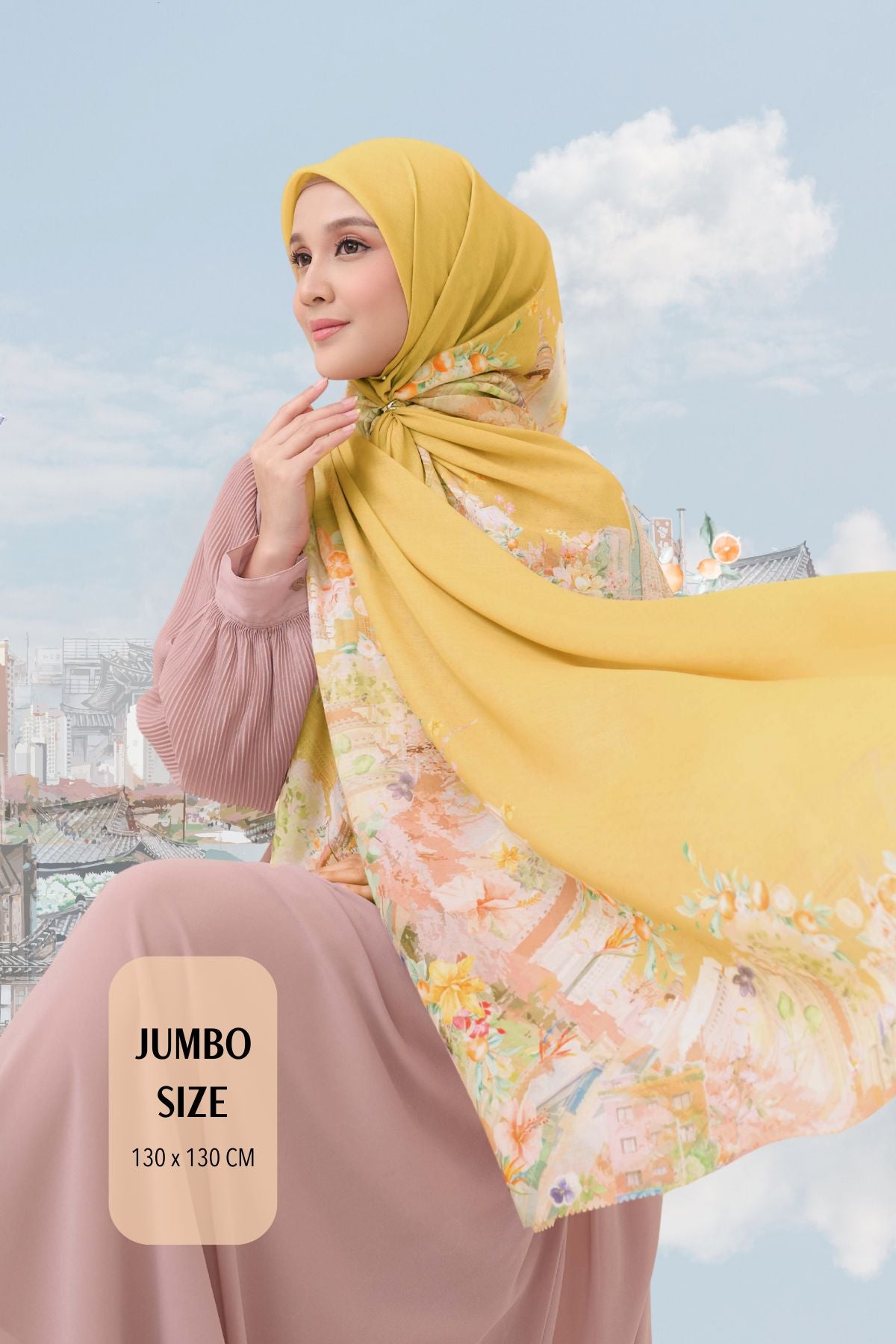 [ BUY 3 GET 1 FREE HIJAB ] Tangerine Scarf Jumbo - TJ16.6 Lemon