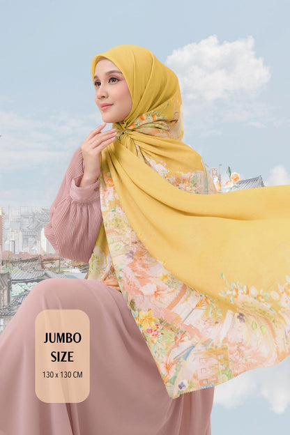 [ BUY 3 GET 1 FREE HIJAB ] Tangerine Scarf Jumbo - TJ16.6 Lemon