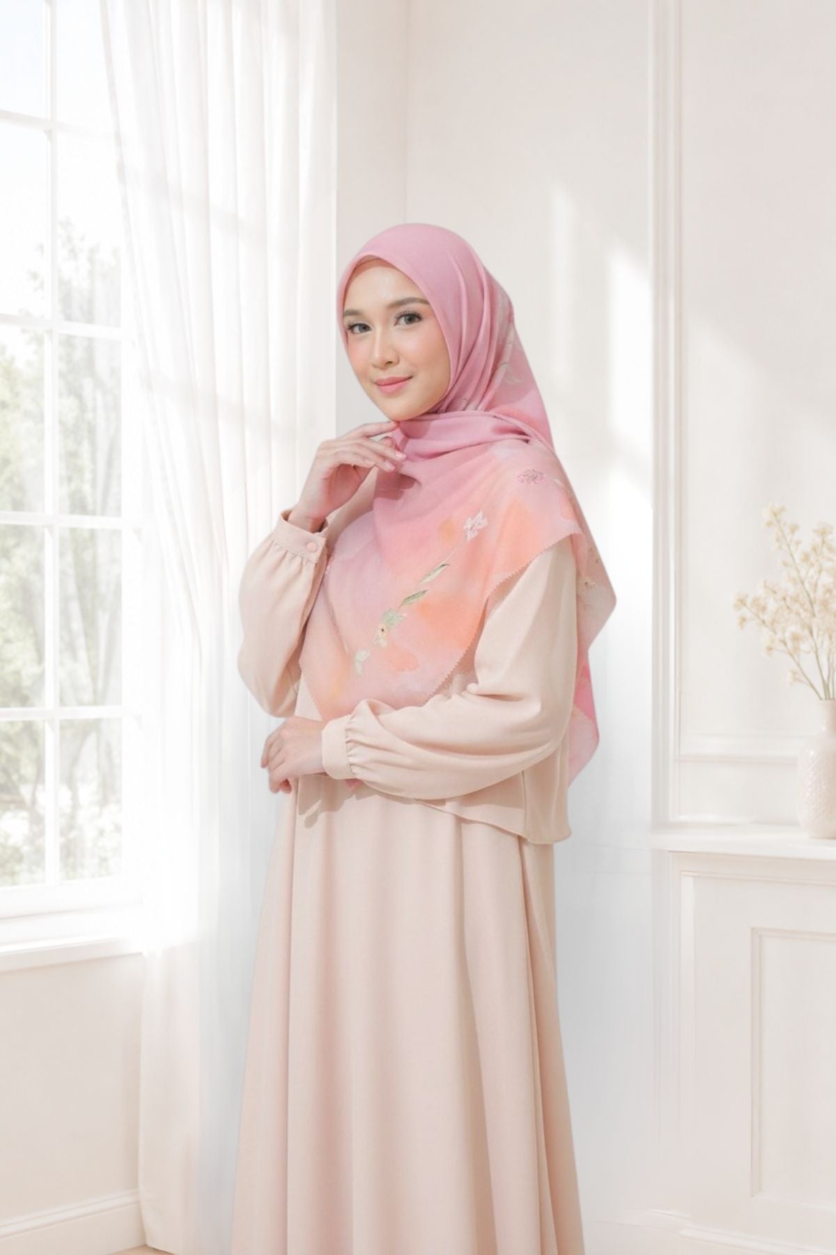 [Buy3 Get1 Free] Lynn Scarf - Peach