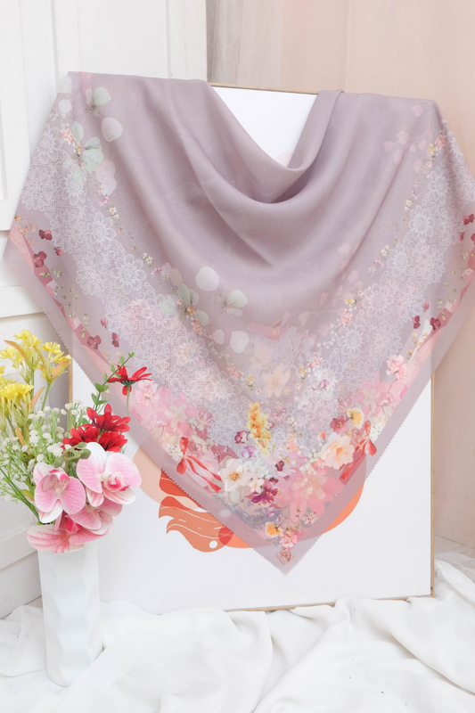 Leaf Rahma Scarf - AM31.4 AC31.4 HJ31.4 Mauve