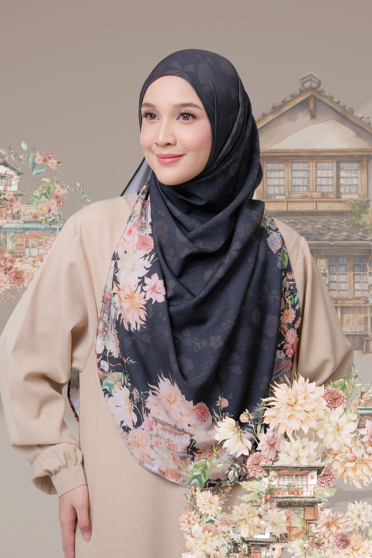[ BUY 3 GET 1 FREE HIJAB ] Malaya Ohayo - MO55.1 Yama Black