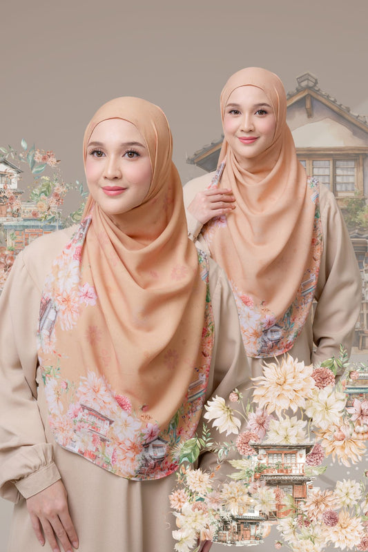 [ BUY 3 GET 1 FREE HIJAB ] Malaya Ohayo - MO55.5 Asami Sunset