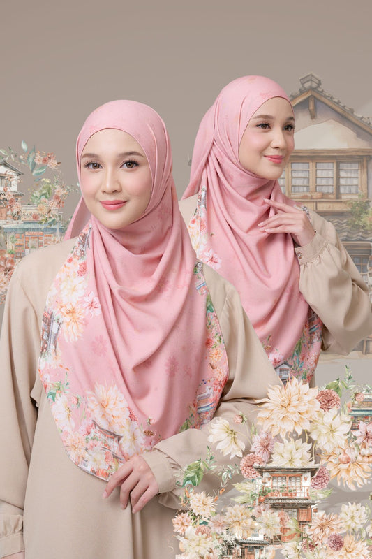 [ BUY 3 GET 1 FREE HIJAB ] Malaya Ohayo - MO55.7 Izumi Pink