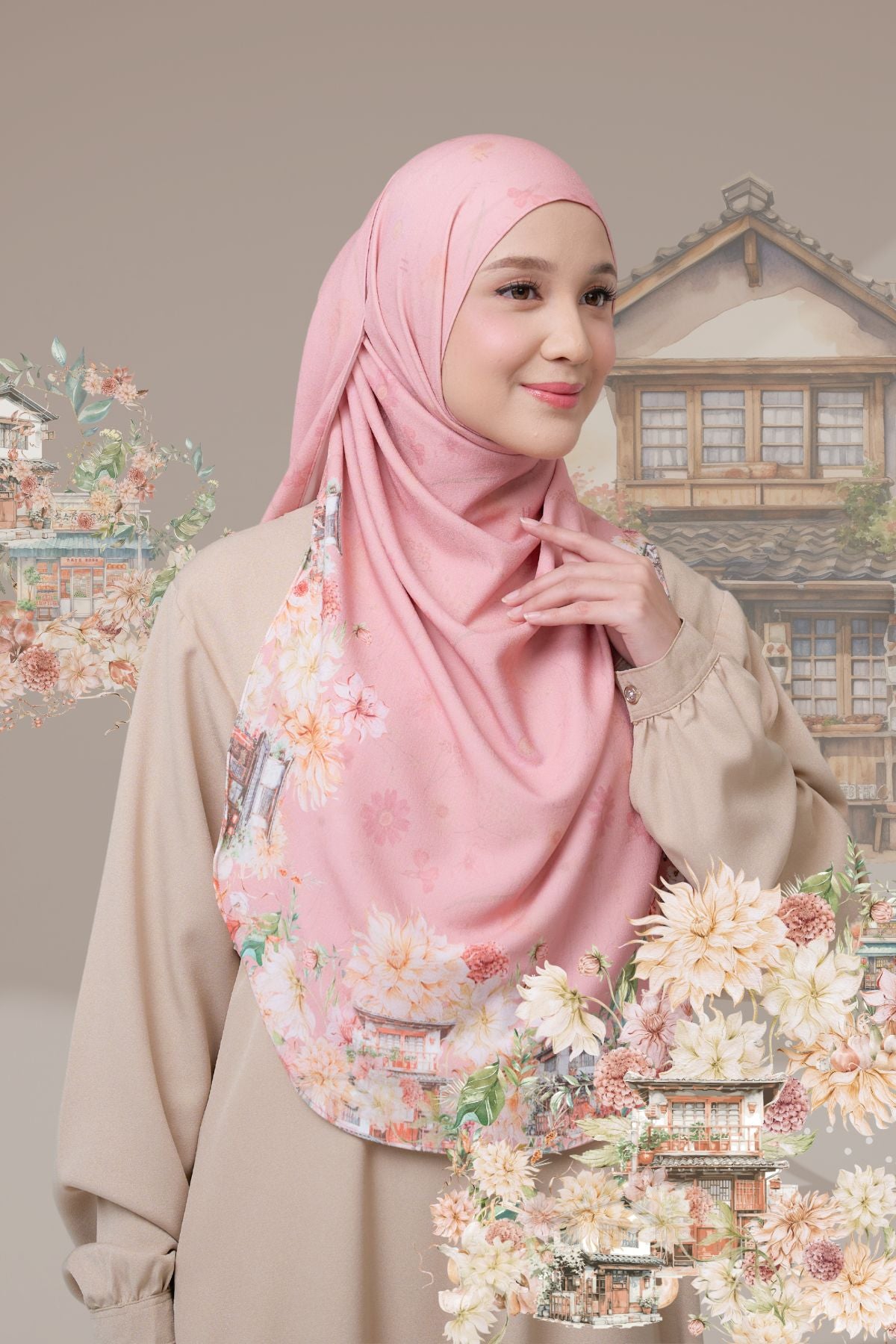 [ BUY 3 GET 1 FREE HIJAB ] Malaya Ohayo - MO55.7 Izumi Pink