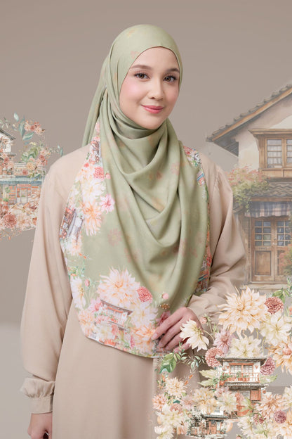[ BUY 3 GET 1 FREE HIJAB ] Malaya Ohayo - MO55.9 Yasai Green