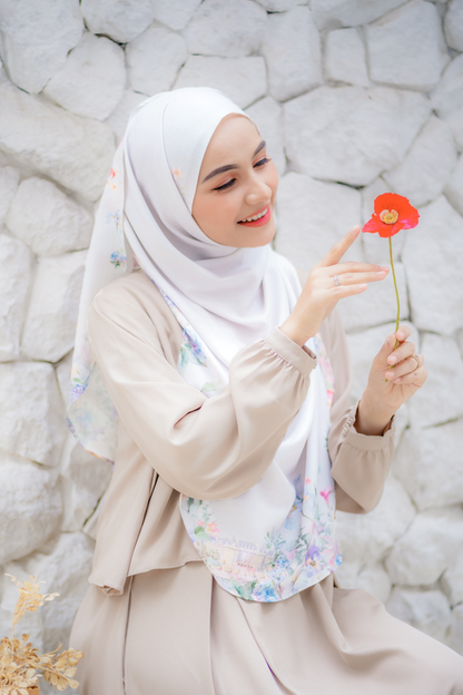 [ BUY 3 GET 1 FREE HIJAB ] Instan Malaya Purity - MP10.4 White