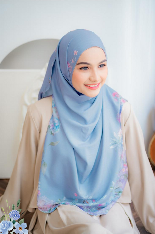 [ BUY 3 GET 1 FREE HIJAB ] Instan Malaya Purity - MP10.7 Blue