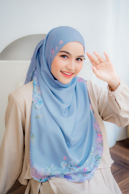 [ BUY 3 GET 1 FREE HIJAB ] Instan Malaya Purity - MP10.7 Blue