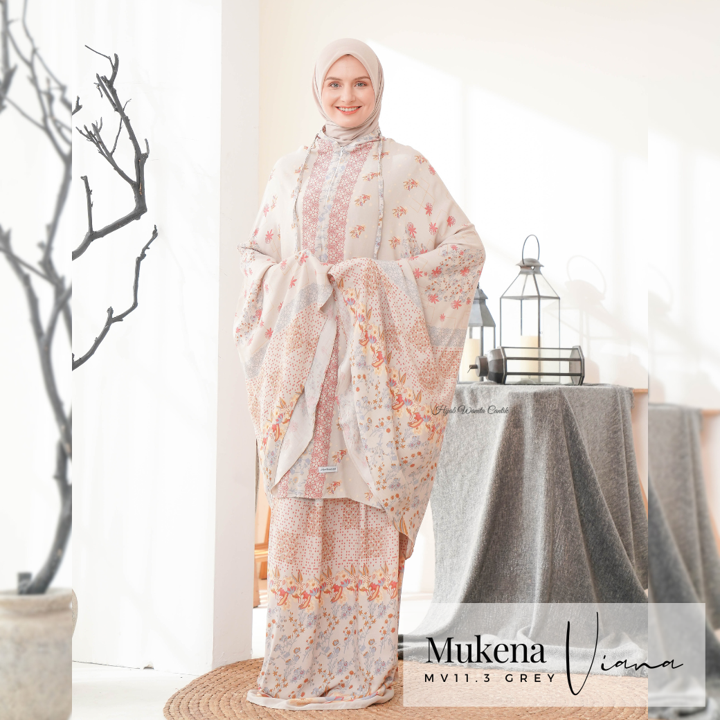 Mukena Viana Prayer Set - MV11.3 Grey