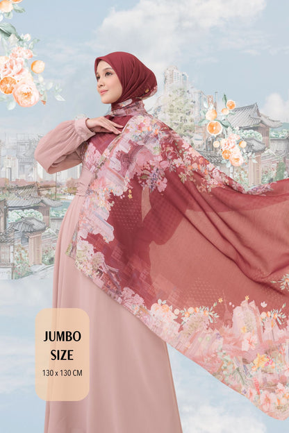 [ BUY 3 GET 1 FREE HIJAB ] Tangerine Scarf Jumbo - TJ16.3 Maroon