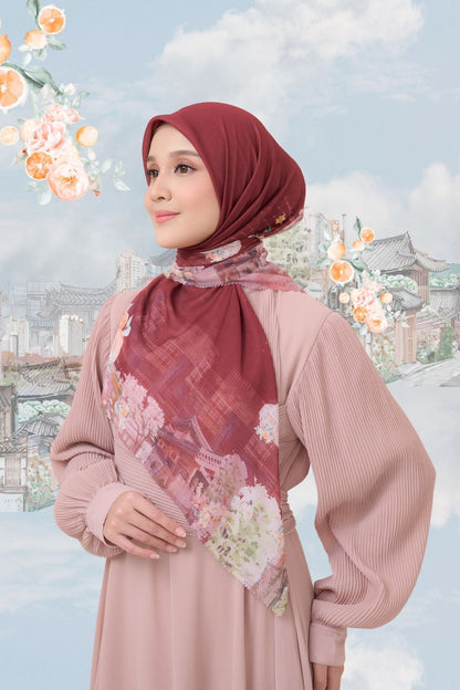 [ BUY 3 GET 1 FREE HIJAB ] Tangerine Scarf - ST16.3 TV16.3 TJ16.3 Maroon