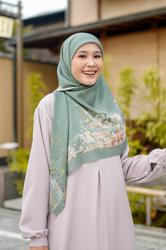 [ BUY 3 GET 1 FREE HIJAB ] Ohayo Scarf - Midori Green