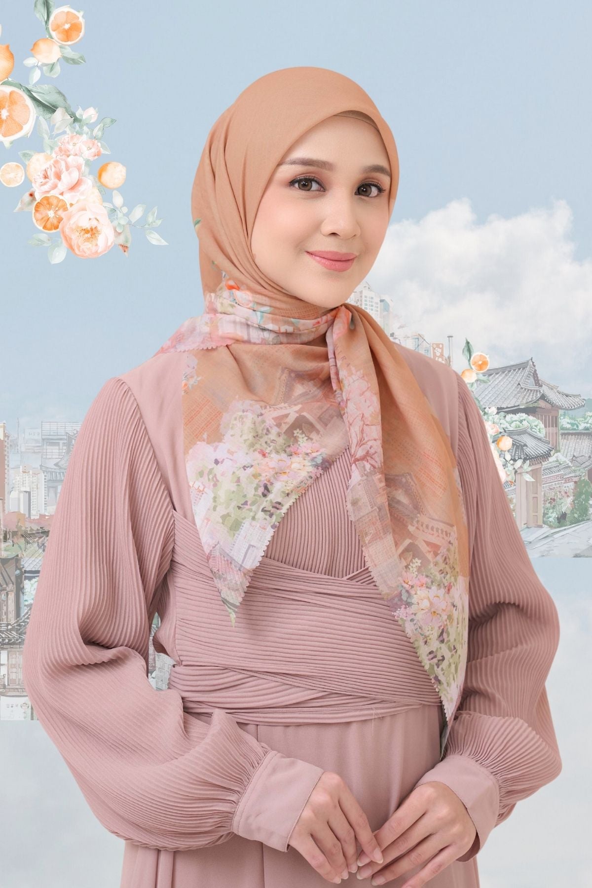 [ BUY 3 GET 1 FREE HIJAB ] Tangerine Scarf - ST16.10 TV16.10 TJ16.10 Mocca